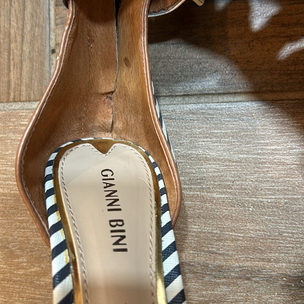 GIANNI BINI Stilleto 4 inches Stripe Black/White size 6M - Picture 11 of 14